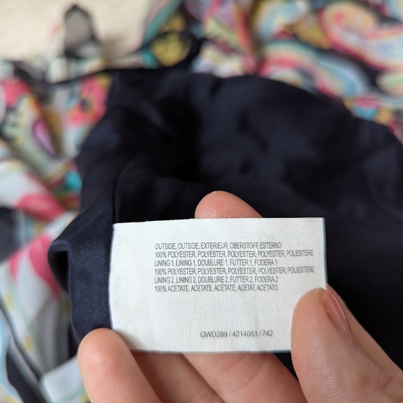 Y2K Vintage Esprit Paisley Print Asymmetrical Fairy Dress Rainbow 14 - Picture 13 of 13